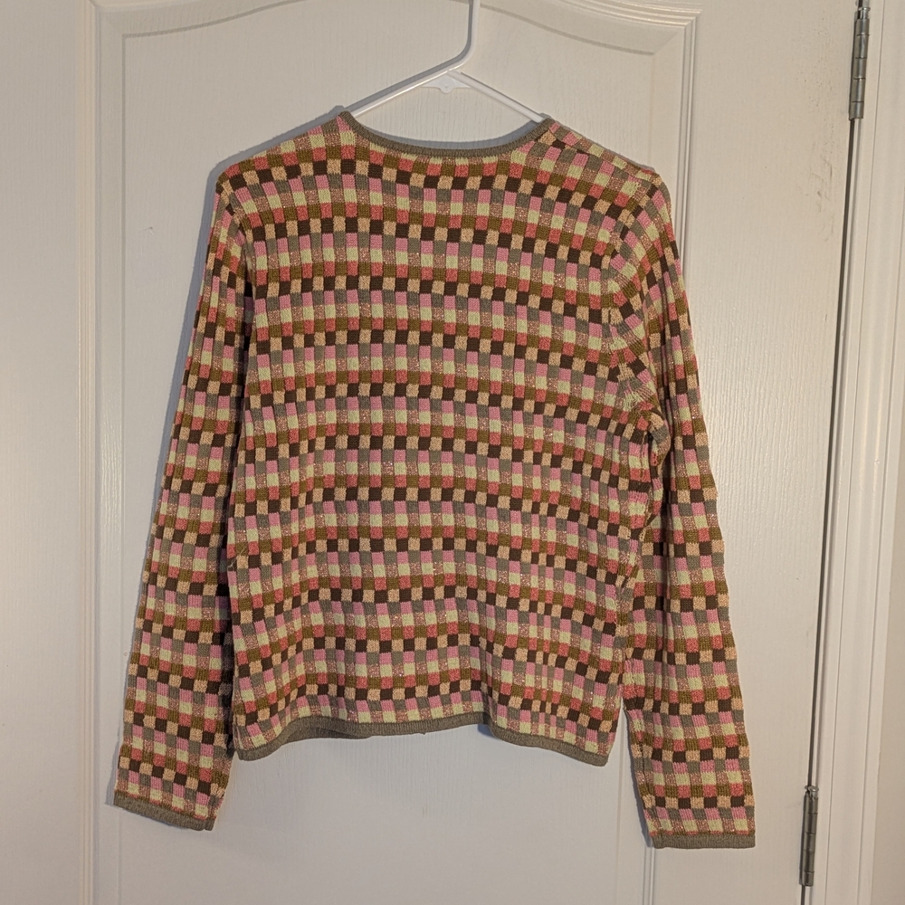 Talbots Multicolor Checkered Cardigan - Picture 3 of 3